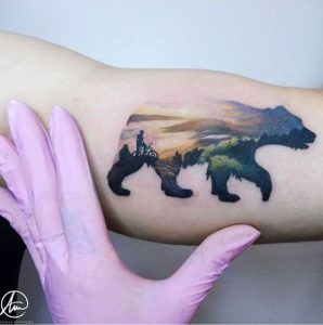 Colored Landscape Bear