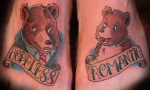 Bear Tattoo On Both Feet