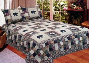 American Hometex Black Bear Medley Queen Quilt Set: Gifts for bear lovers