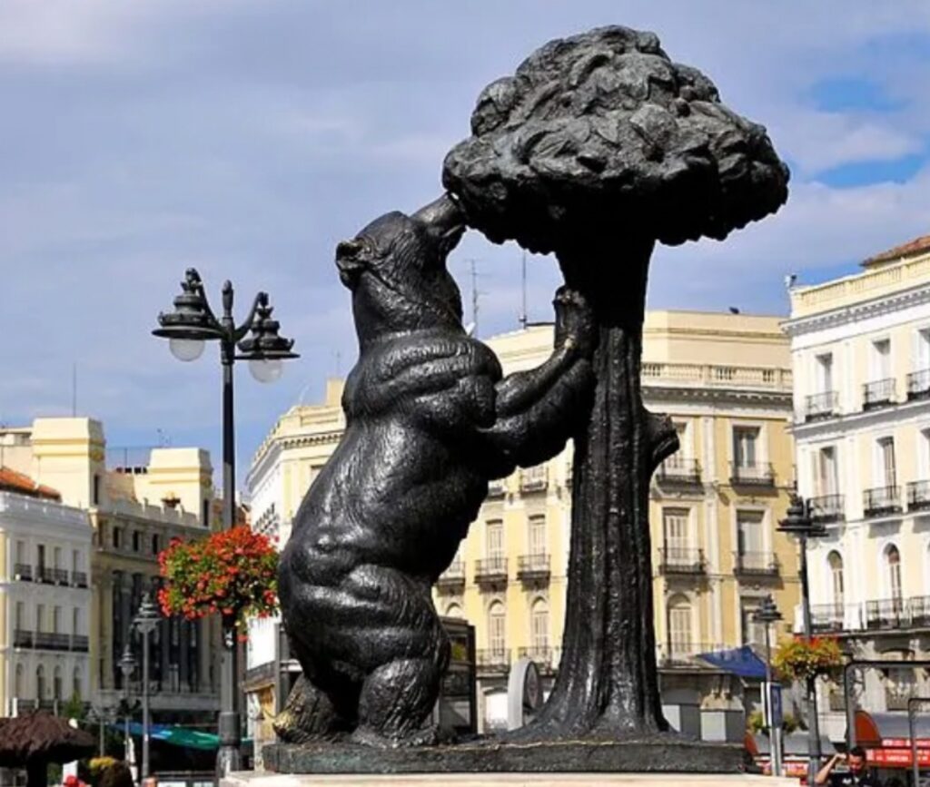 bear and strawberry statue